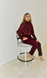 Wine Long Sleeve Jumpsuit