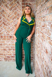 Hunter Green Sleeveless Jumpsuit